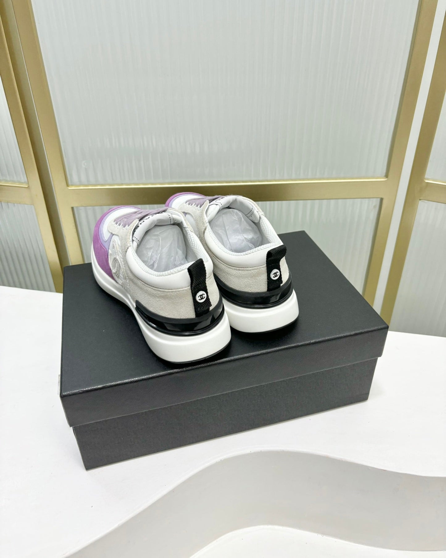 CHANEL SNEAKER IN VIOLET MIX GREY SUEDE