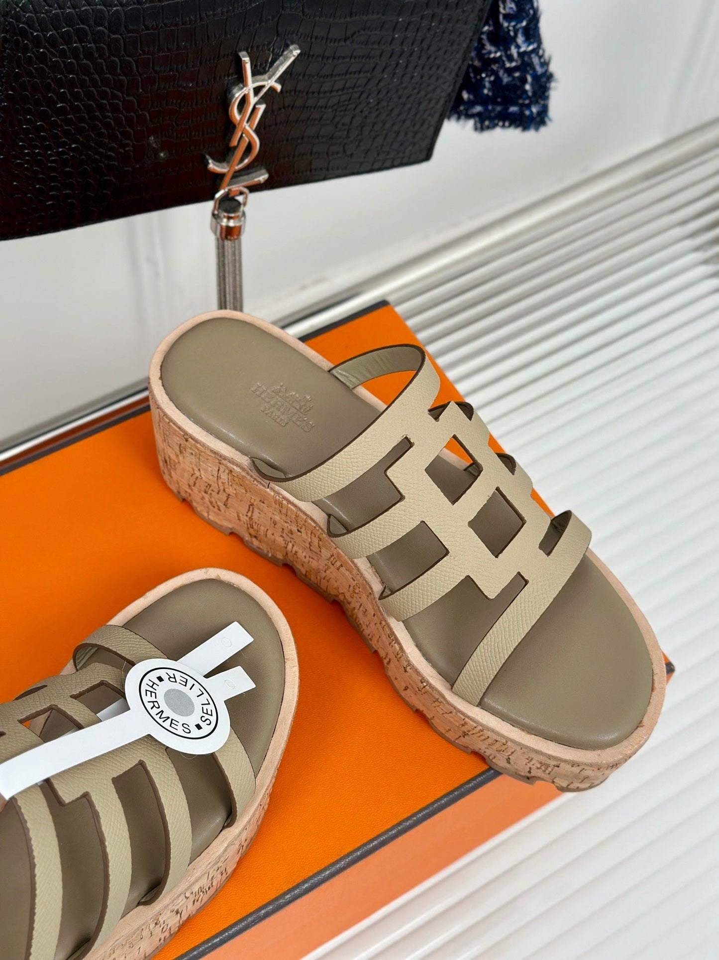 HERMES ISABELLA SANDAL TORTILLA CALFSKIN