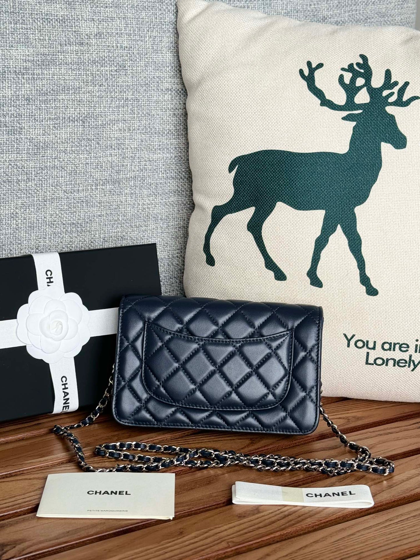 CHANEL WOC ENTRUPY 19 BAG IN INDIGO BLUE CALFSKIN