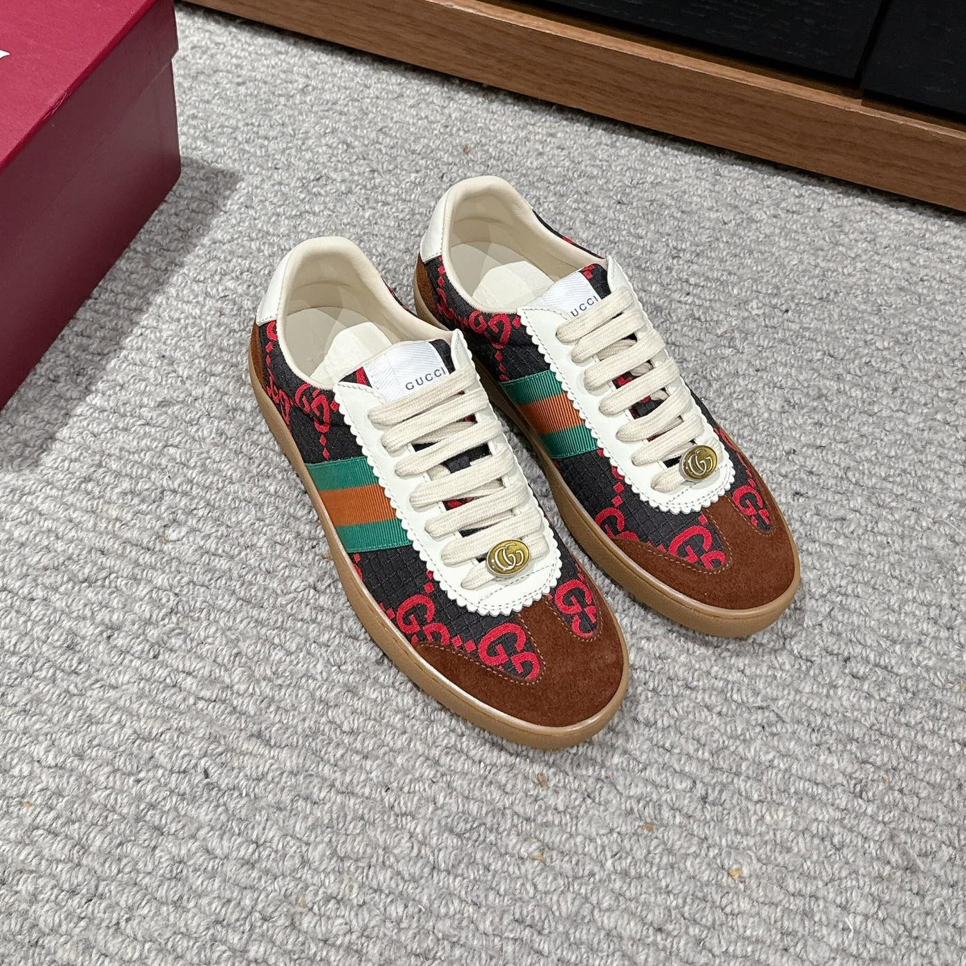 GUCCI & ADIDAS SNEAKER BROWN FABRIC