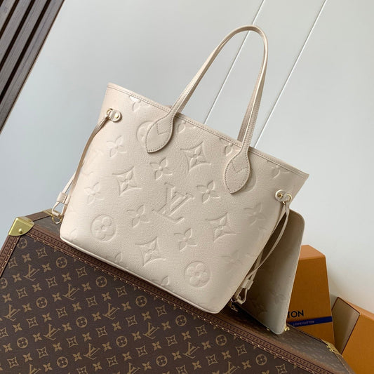 LOUIS VUITTON NEVERFULL 32 LIGHT BEIGE MONOGRAM EMPREINTE LEATHER