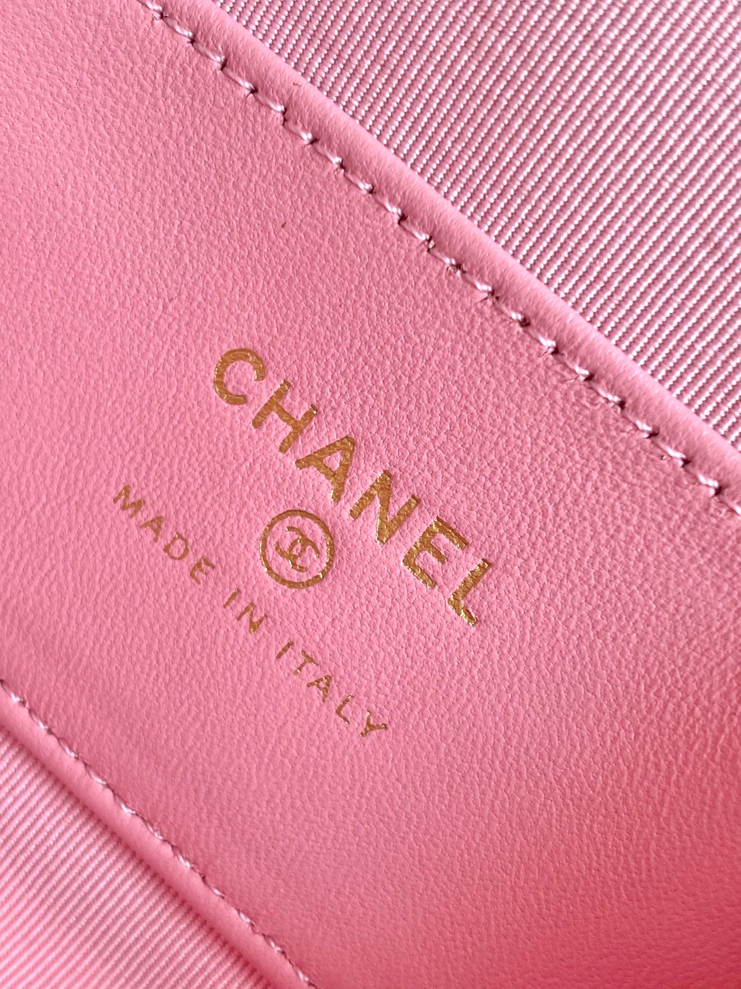 CHANEL MINI 13 CLUTCH WITH STRAP IN LIGHT PINK LAMBSKIN ATTACH BOW
