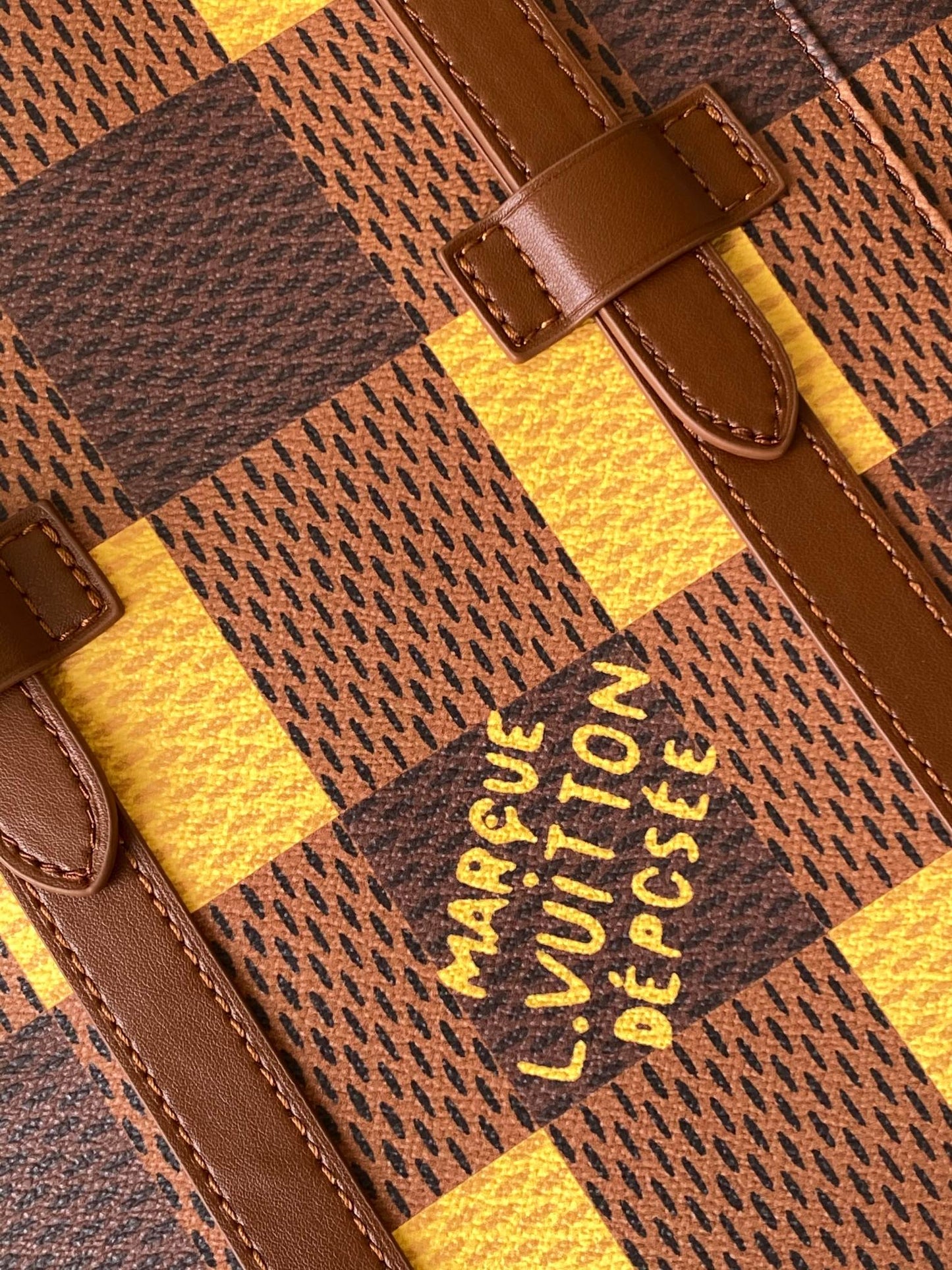 LOUIS VUITTON CHRISTOPHER BACKPACK 48 IN BROWN YELLOW DAMIER CANVAS