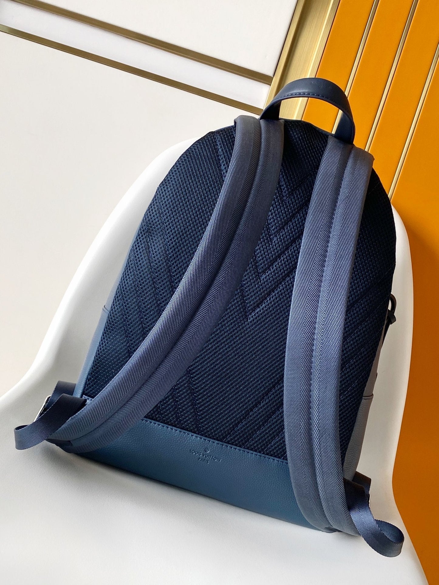 LOUIS VUITTON LV 25S TAKEOFF BACKPACK 43 IN ATLANTIC BLUE CALFSKIN
