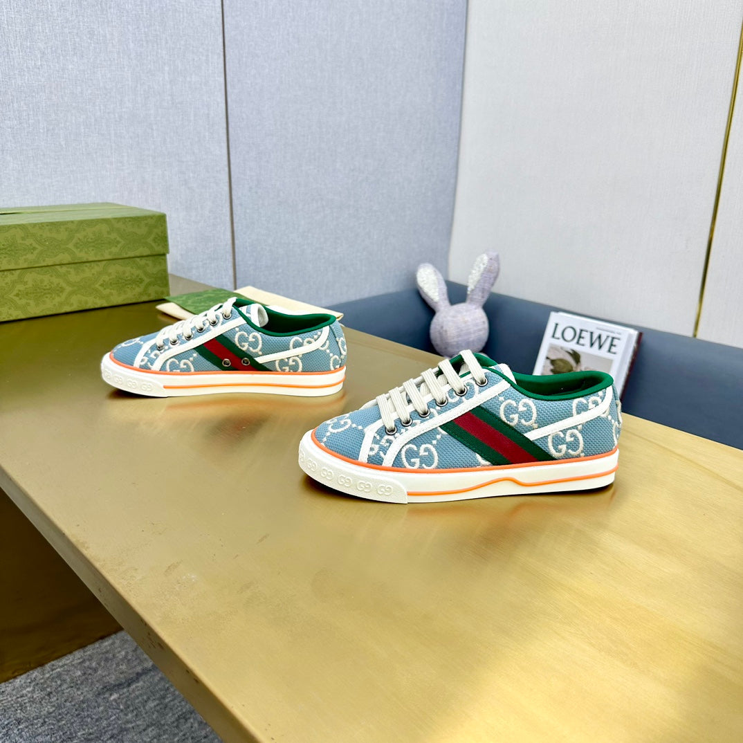 GUCCI TENNIS 1977 TRAINER BLUE CANVAS