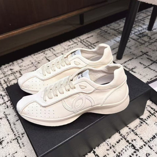 CHANEL CLASSIC SNEAKERS IN WHITE SHEEPSKIN