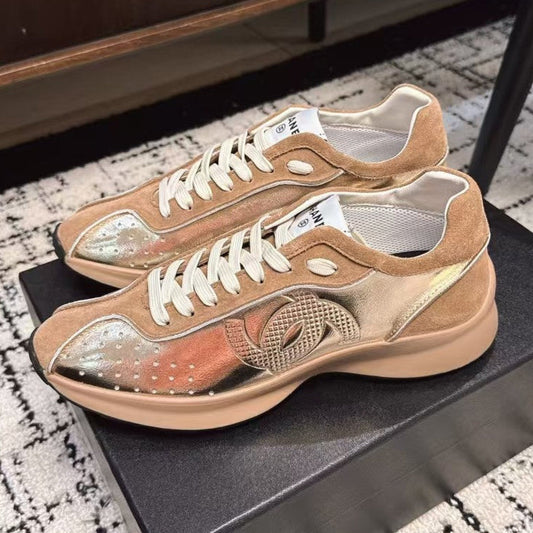 CHANEL CLASSIC SNEAKERS IN PERU BROWN SHEEPSKIN AND SUEDE