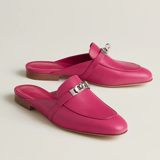 HERMES 0z Mule Rose Framboise